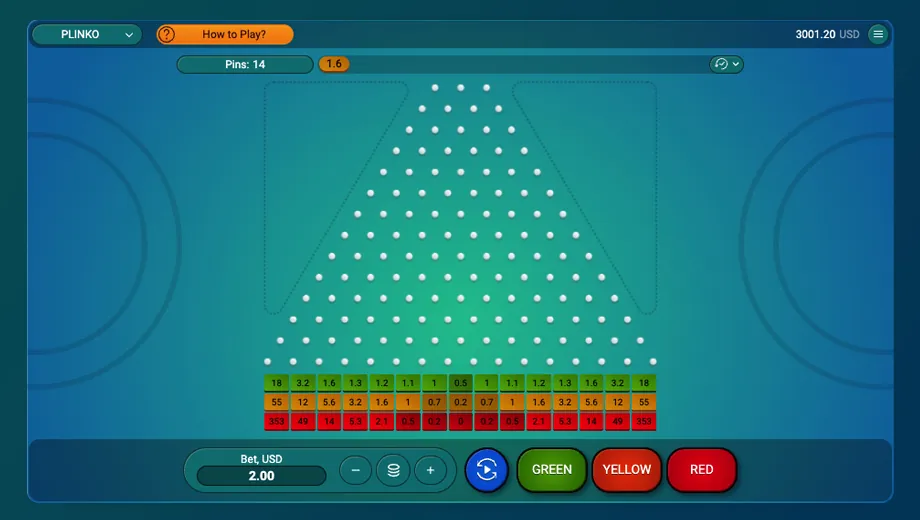 Plinko game online at Pin Up Casino