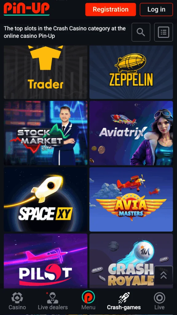 Pin Up Casino crash games