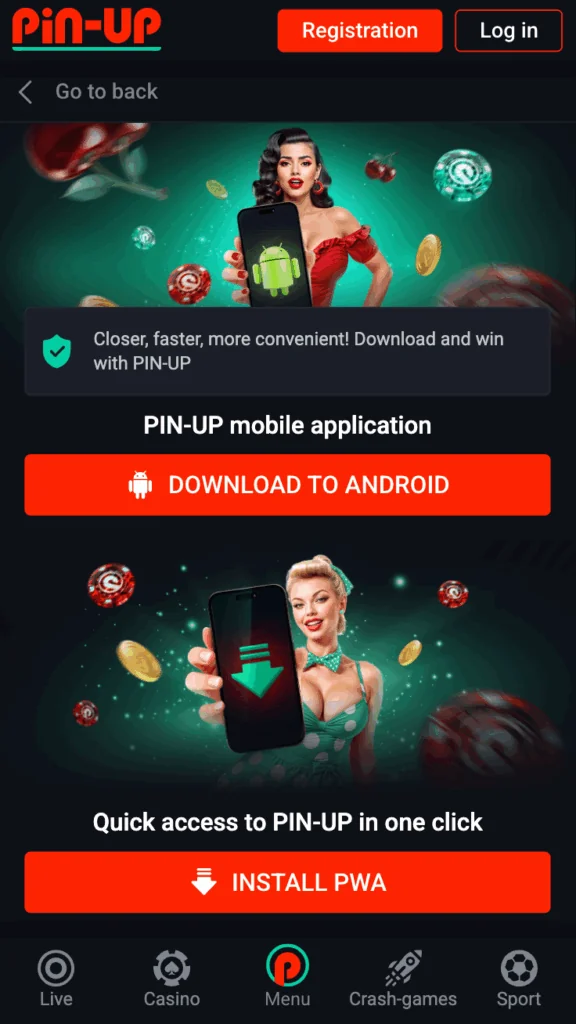 Pin Up mpbile application 