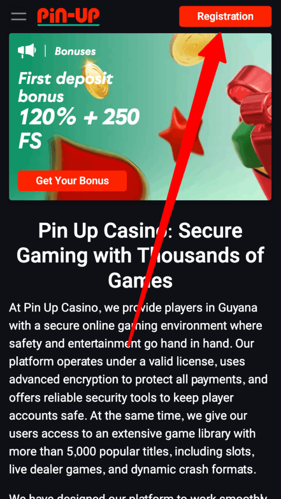 How to create an account at Pin Up Casino